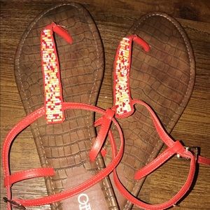Brand new orange sandals
